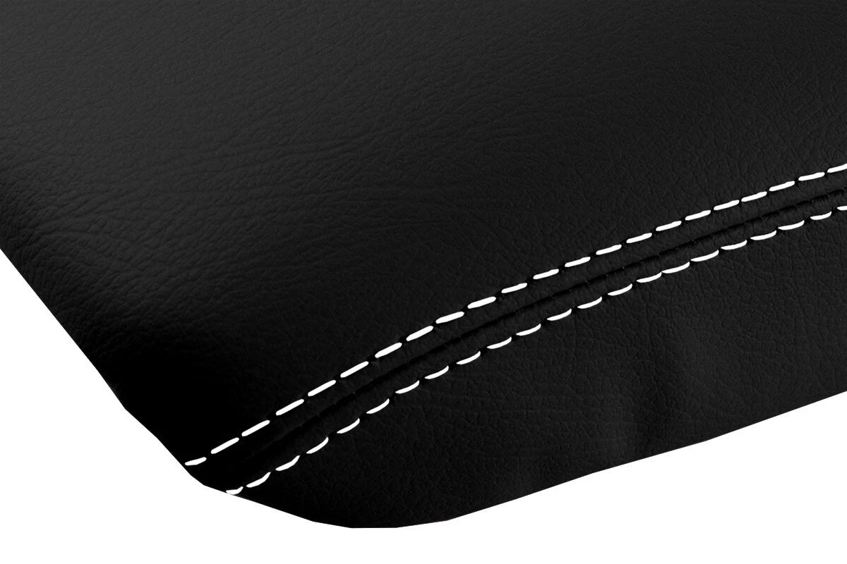 Leather Console Lid Armrest Cover for Honda Pilot (2003–2008) White Stitch