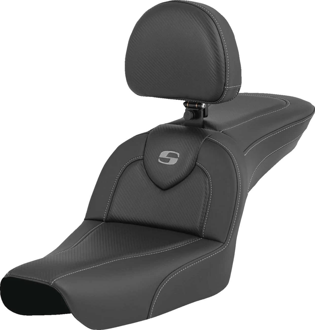 SADDLEMEN RoadSofa™ for Harley FXDWG (2004–2005) - Carbon Fiber, Driver Backrest