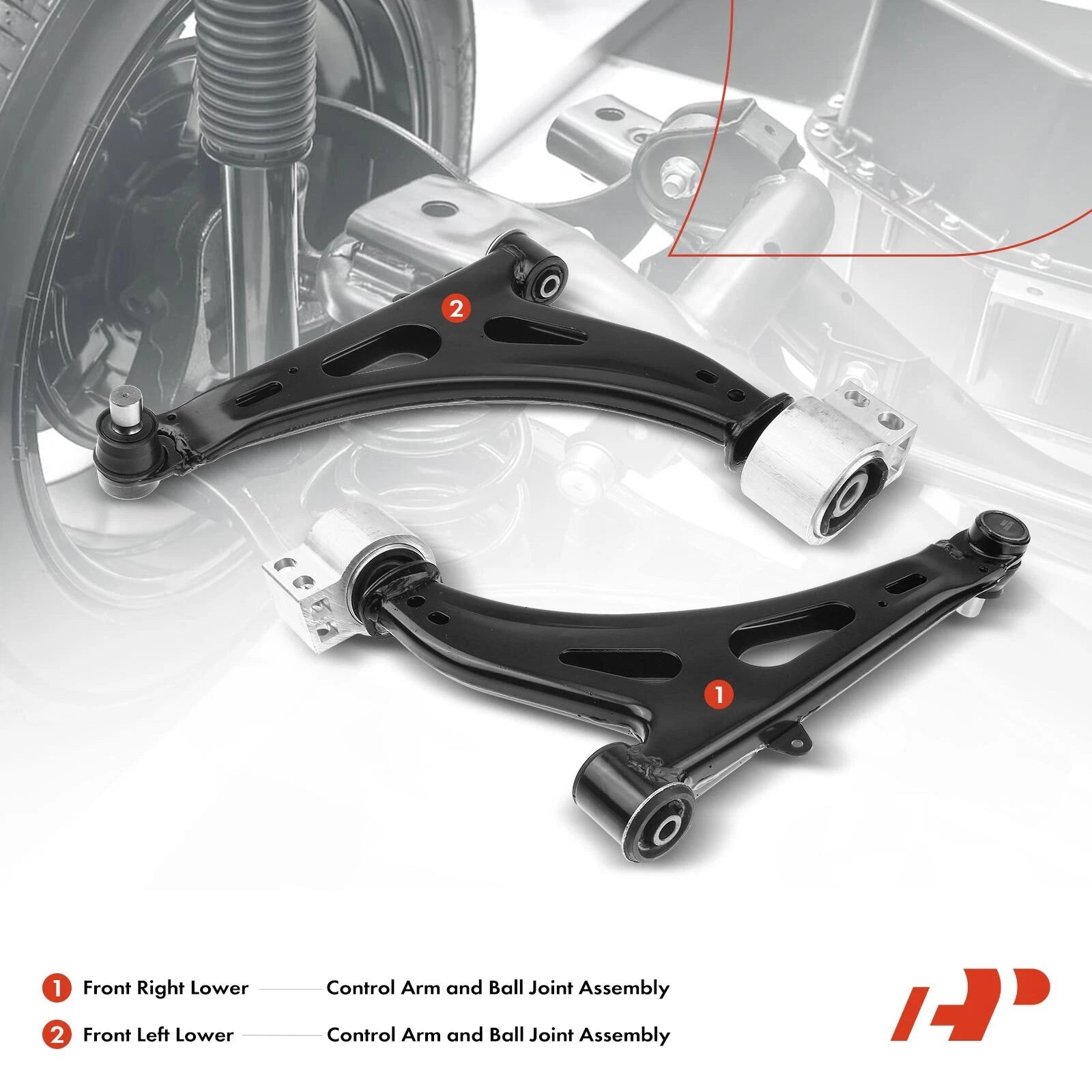 2X Front Lower Control Arm with Ball Joint for Chevrolet Impala (2014-2020)