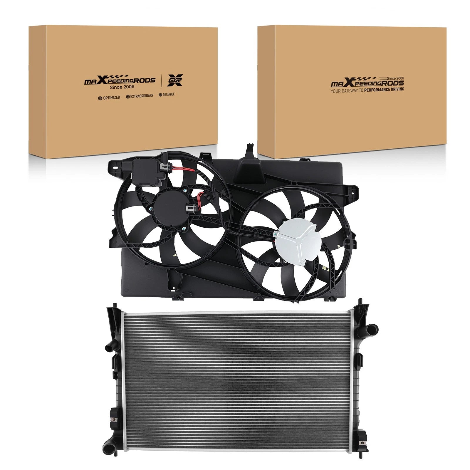 Radiator and Coolant Fan for Ford Edge for Lincoln MKX 2007-2015 7T4Z8C607A