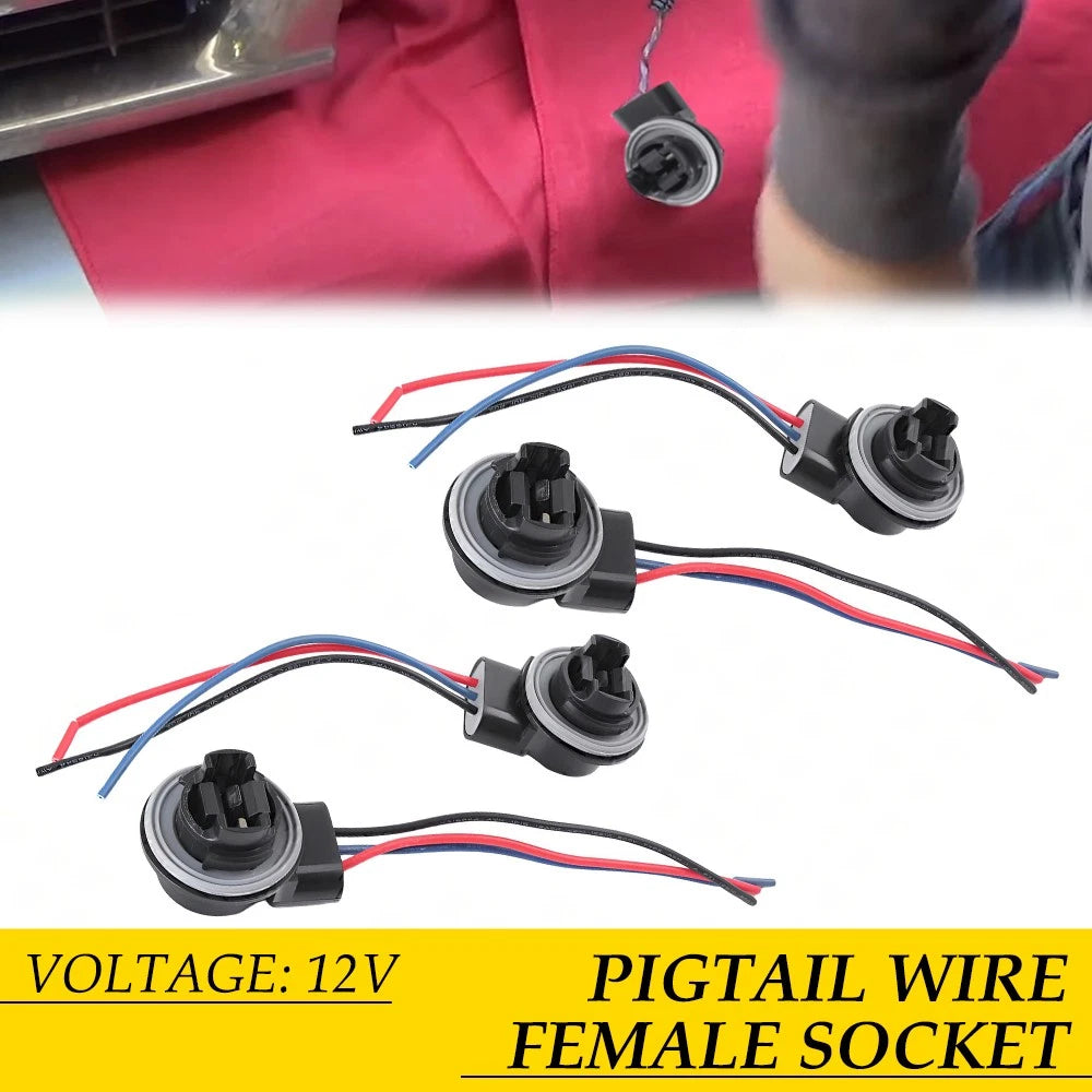 Set of 4 Turn Signal Brake Tail Light Wire Harness for LED Bulb