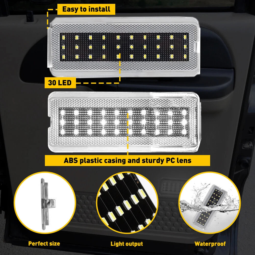 2X Courtesy Door Reflectors for Ford F250 F350 F450 F550 (1999–2007)