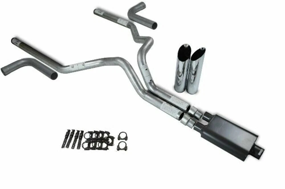 Dual Exhaust Kit for Chevy GMC 1500 (2019–2025) 3" Side Exit Slash Tip