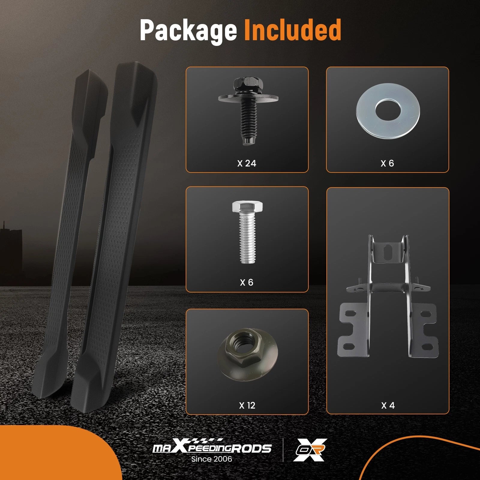 Nerf Bars Running Boards for Jeep Wrangler JK 2Door (2007–2018) W/Brackets