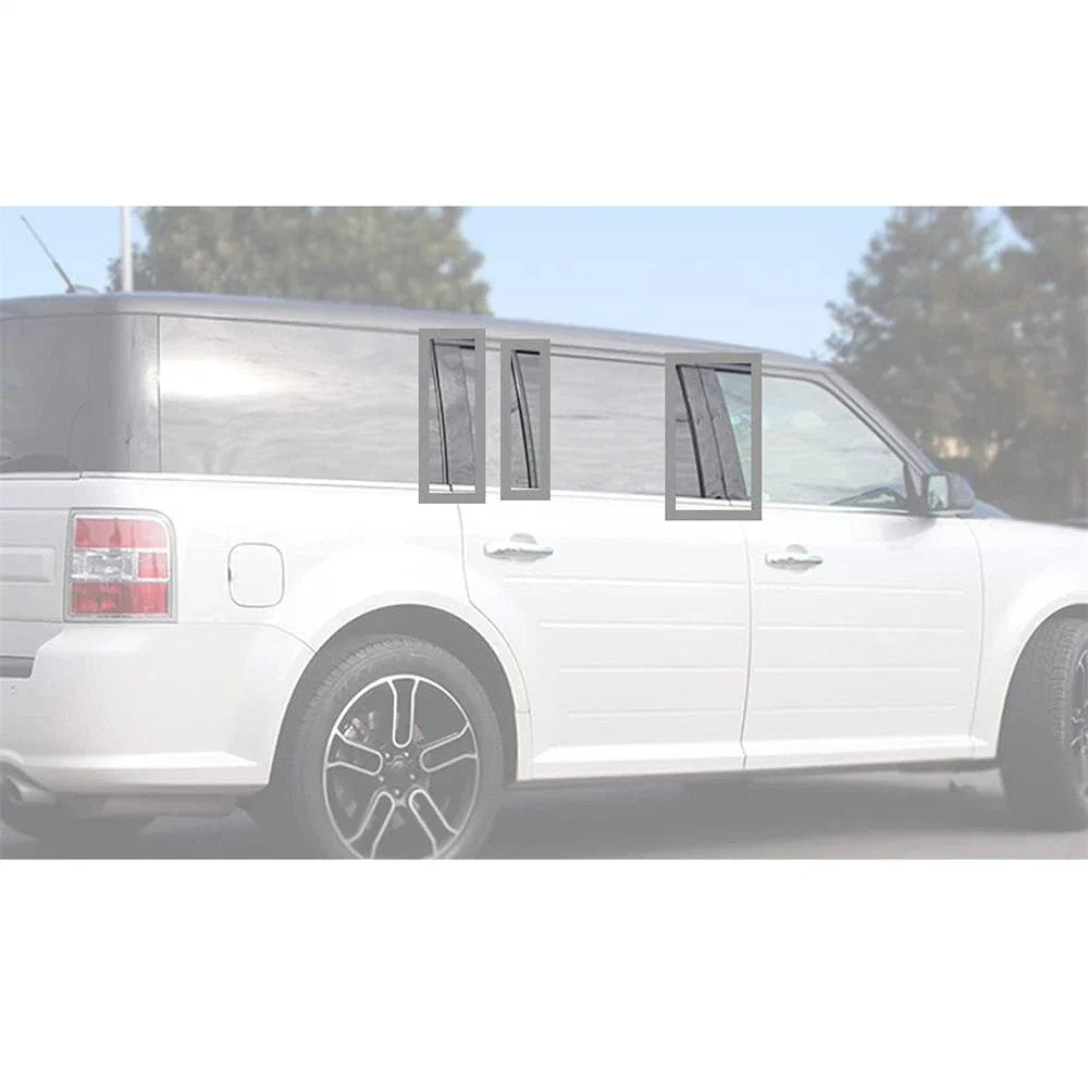 8x Black Door Window Panel Trim Decal Cover for Ford Flex (2009-2019)