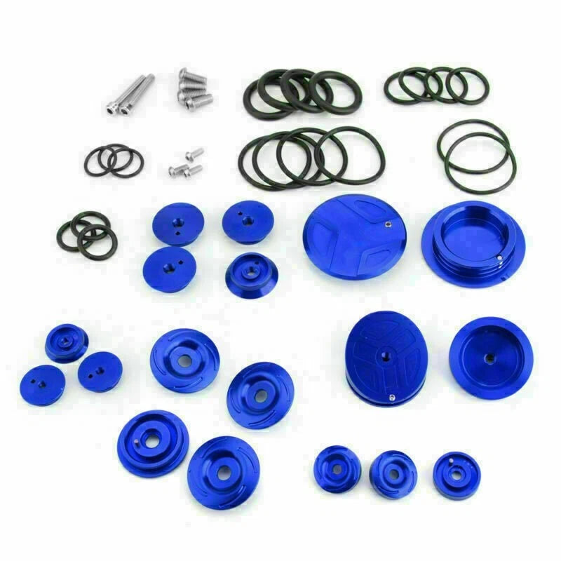 Set of 4 Aluminum Blue Frame Hole Plug Caps for BMW R1200GS ADV (2013–2018)