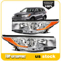 2X Chrome Headlight Assembly for Toyota Highlander (2014–2016)