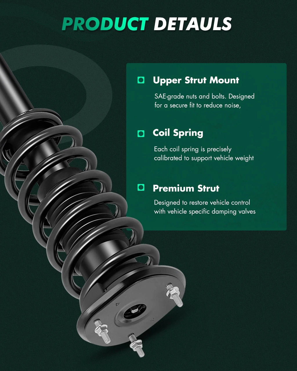 Front Struts & Rear Shocks for Jeep Grand Cherokee, Dodge Durango (2011–2015)