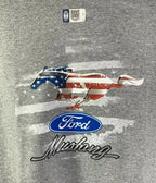 Ford Mustang T-Shirt Gray Patriotic Pony Emblem for 2015–2024 (Qty 1)