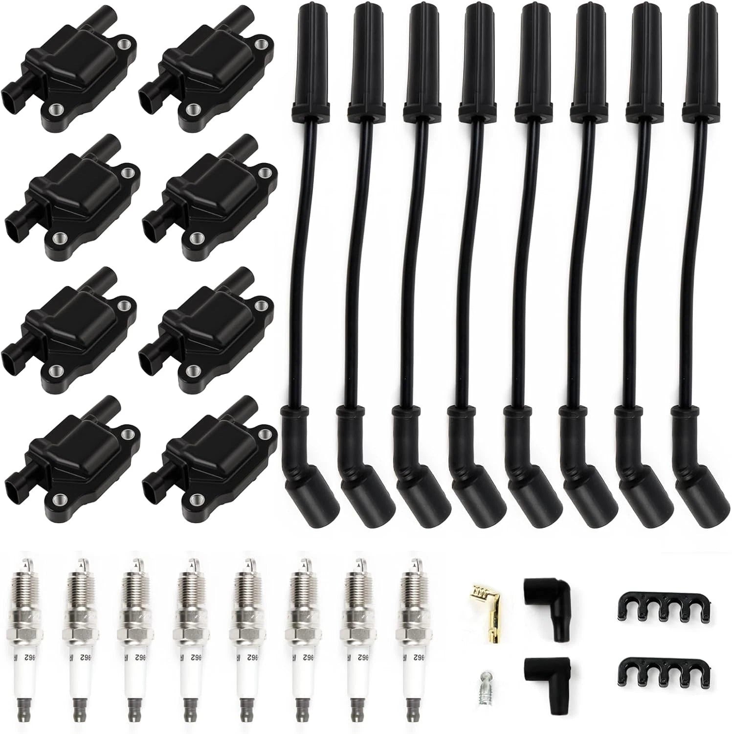 8 Pack UF413 Ignition Coil & Spark Plug Wire for Chevy GMC 4.8L 5.3L 6.0L