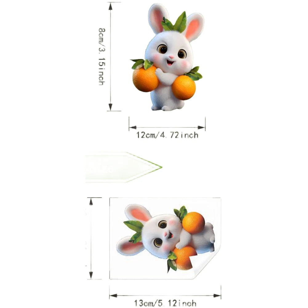 Orange Rabbit Switch Sticker 13x10cm PVC Decal for Wall Glass