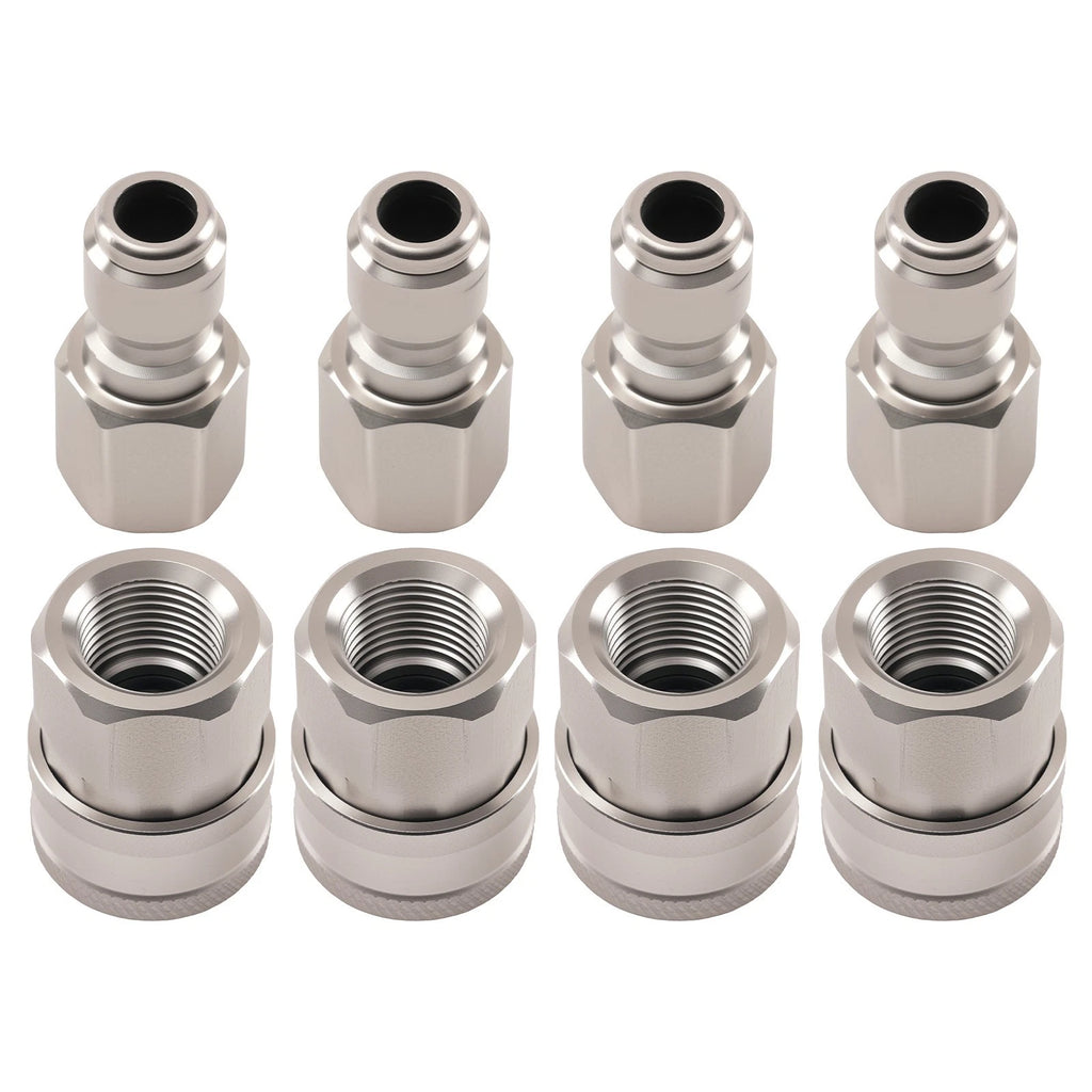 3/8in Quick Connect Stainless Steel Pressure Washer Adapter for 4Sets (—)