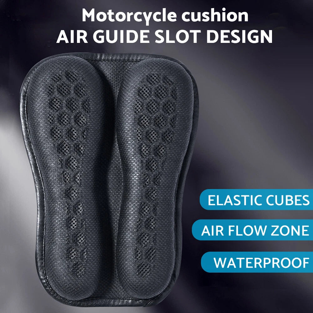 Gel Rear Seat Cushion for Motorcycle (3D Honeycomb)