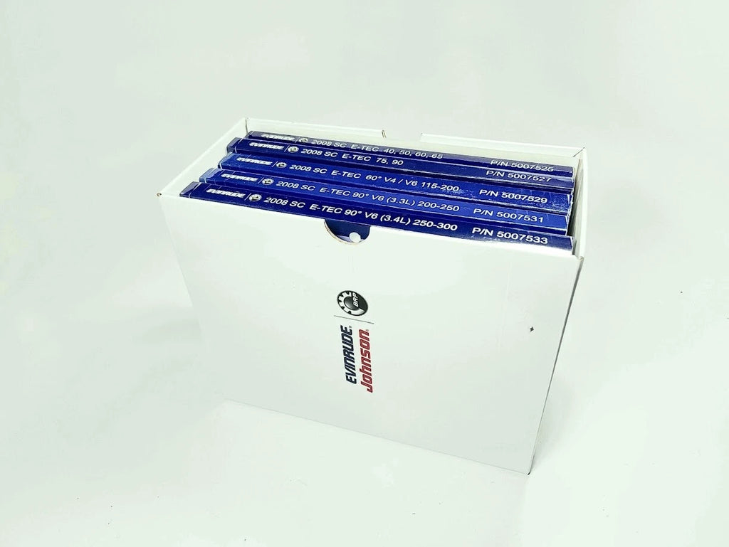Service Manual Kit for Evinrude SC E-TEC (2008) - 5 Books, 50075, 50025, 50027, 50029, 50031, 50033