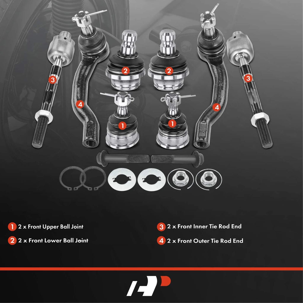 8x Front Tie Rod End Ball Joint for Nissan Frontier (2005–2018) Pathfinder