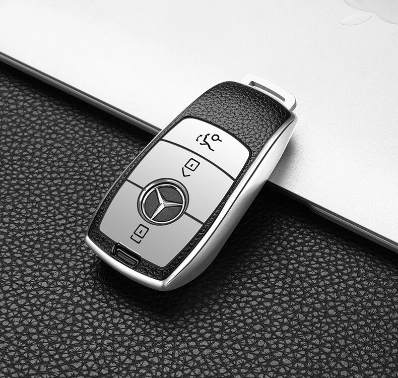 TPU Leather 3-Button Remote Key Fob for Mercedes-Benz E-Class (2017–2018)