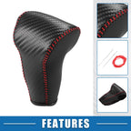 Gear Shifting Knob Cover for Honda CR-V (2017–2022) Black Red Stitches