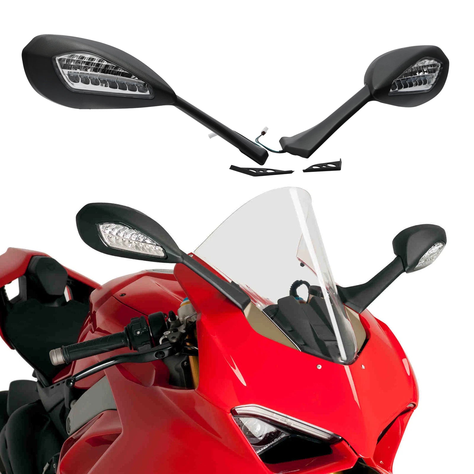Rear-View Mirrors with LED Turn Signals for Ducati Panigale V4 Speciale (2018–2019)