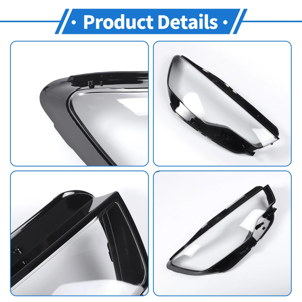 1 Pc Headlight Lens Cover for Audi A6 (2012–2014) Black
