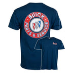 Licensed Neptune Blue T-Shirt for Buick Parts and Service (Unspecified Years)