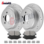 Rear Drilled Disc Rotors & Brake Pads for Jeep Liberty Dodge Nitro (2008–2012)