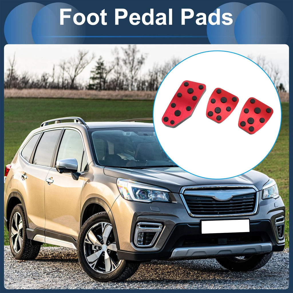 3 Pcs Foot Accelerator Pedal Covers for Subaru Forester (2019–2021) Red