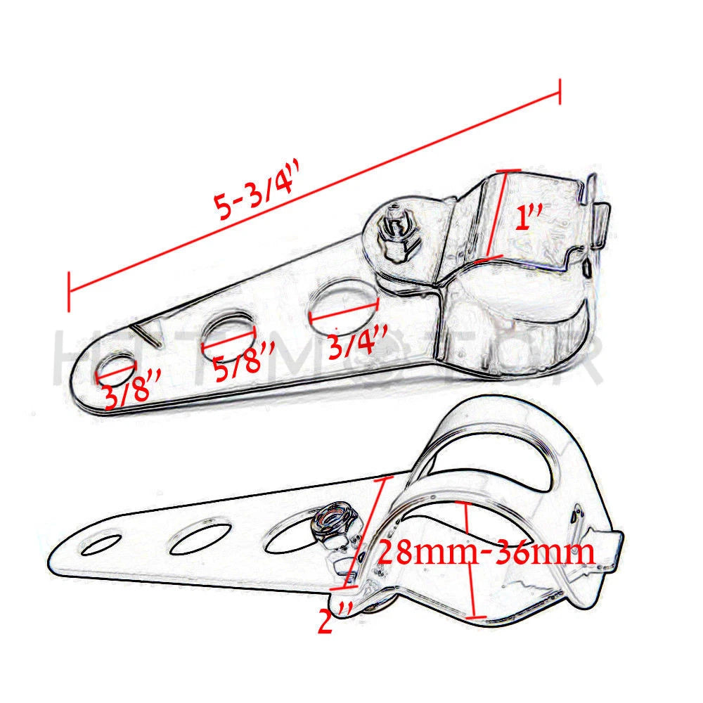 Fork Clamp Headlight Mounting Brackets for Motorcycles (28mm-38mm Tubes)