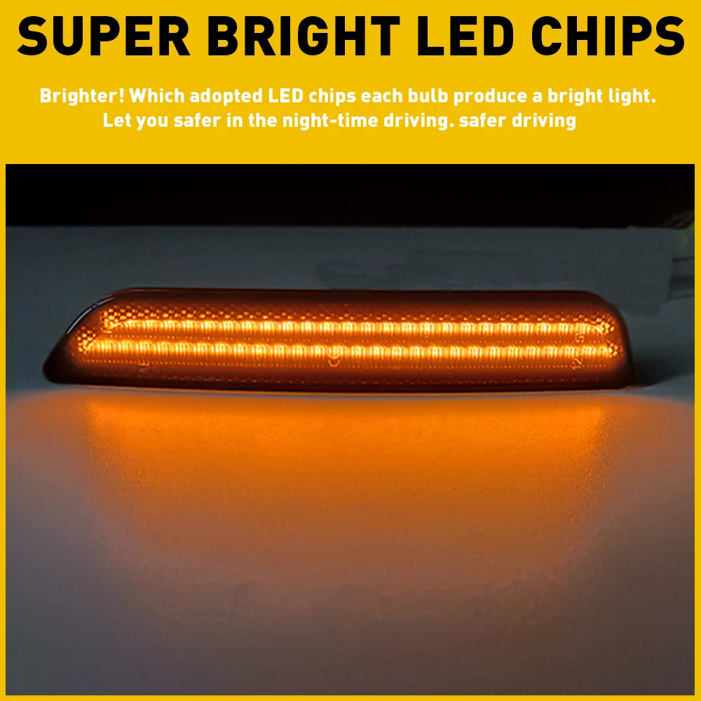 2X LED Front Bumper Side Marker Lights for Ford Mustang (2010–2014)