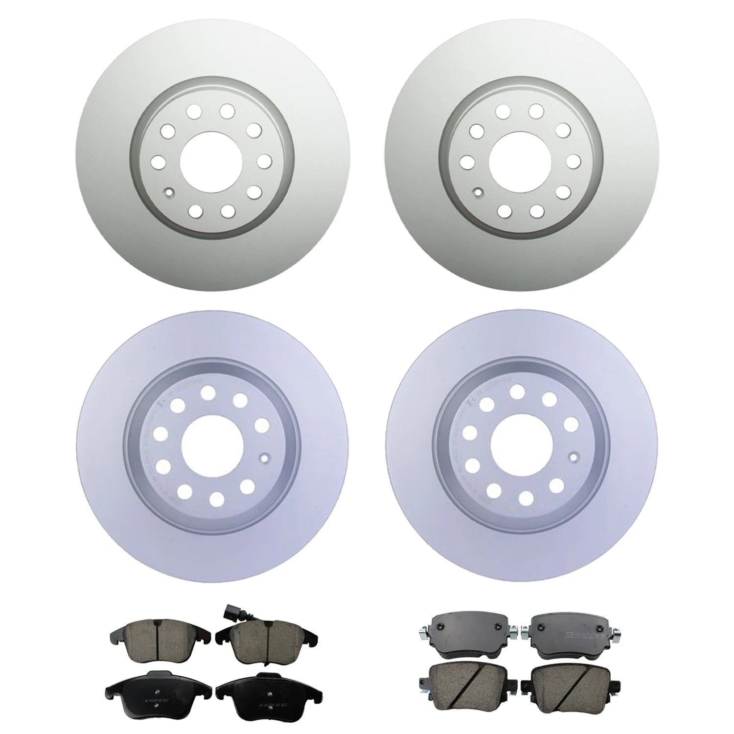 Hella Front Rear Rotor & Akebono EURO Ceramic Brake Pad Kit for Audi Q3 (2015–2021)