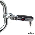 1-1/4" Chrome Short Angled Gear Skull Foot Pegs for Harley