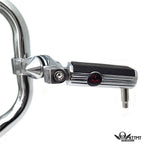 1-1/4" Chrome Short Angled Gear Skull Foot Pegs for Harley