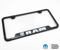 License Plate Frame Black Plastic Notched for Dodge Ram (2010–2024)