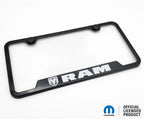 License Plate Frame Black Plastic Notched for Dodge Ram (2010–2024)