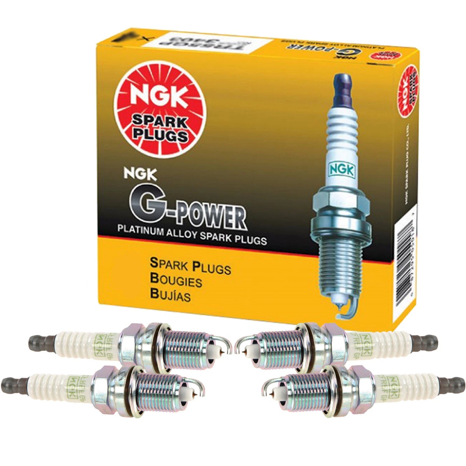 Set of 4 NGK G-Power Platinum Spark Plugs for Acura Dodge Honda Hyundai Mazda (L4)