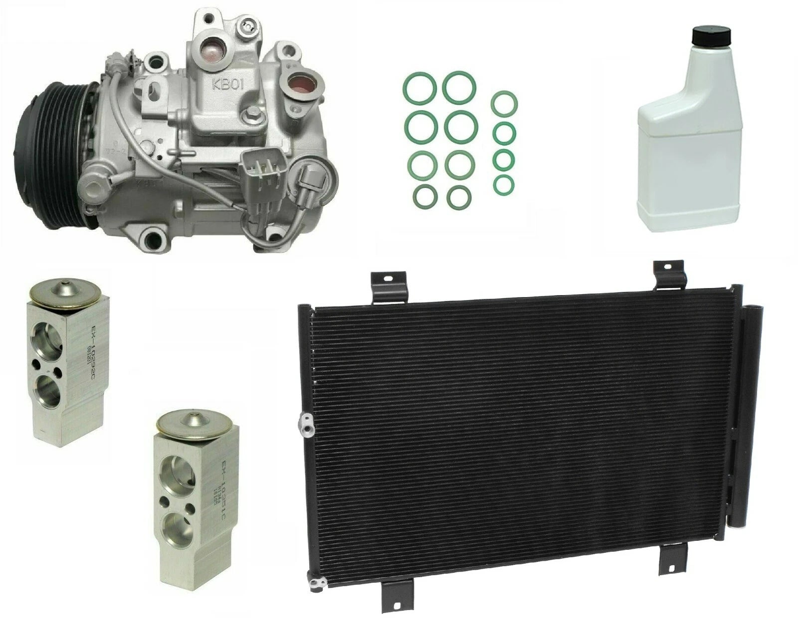 AC Compressor Kit Replacement with Condenser for Toyota Hiace (2005–2015)
