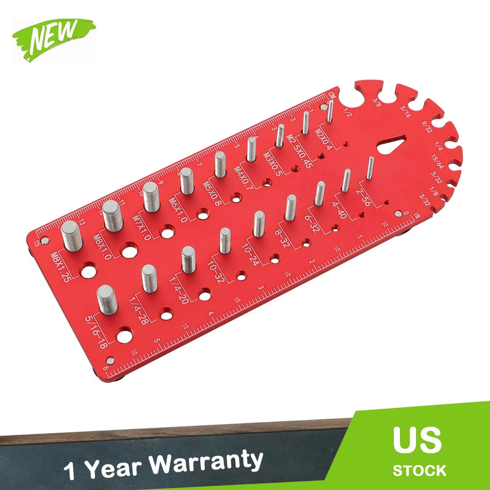 Nut and Bolt Thread Checker for Universal Use (18 3/32 to 1/2 Inch)