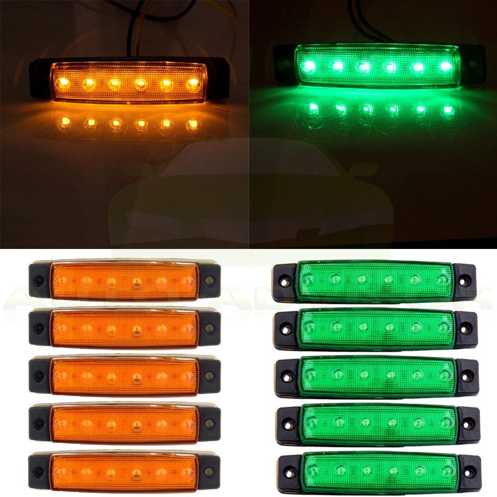 Set of 10 LED Clearance Light Side Marker for Truck Trailer Van 12V