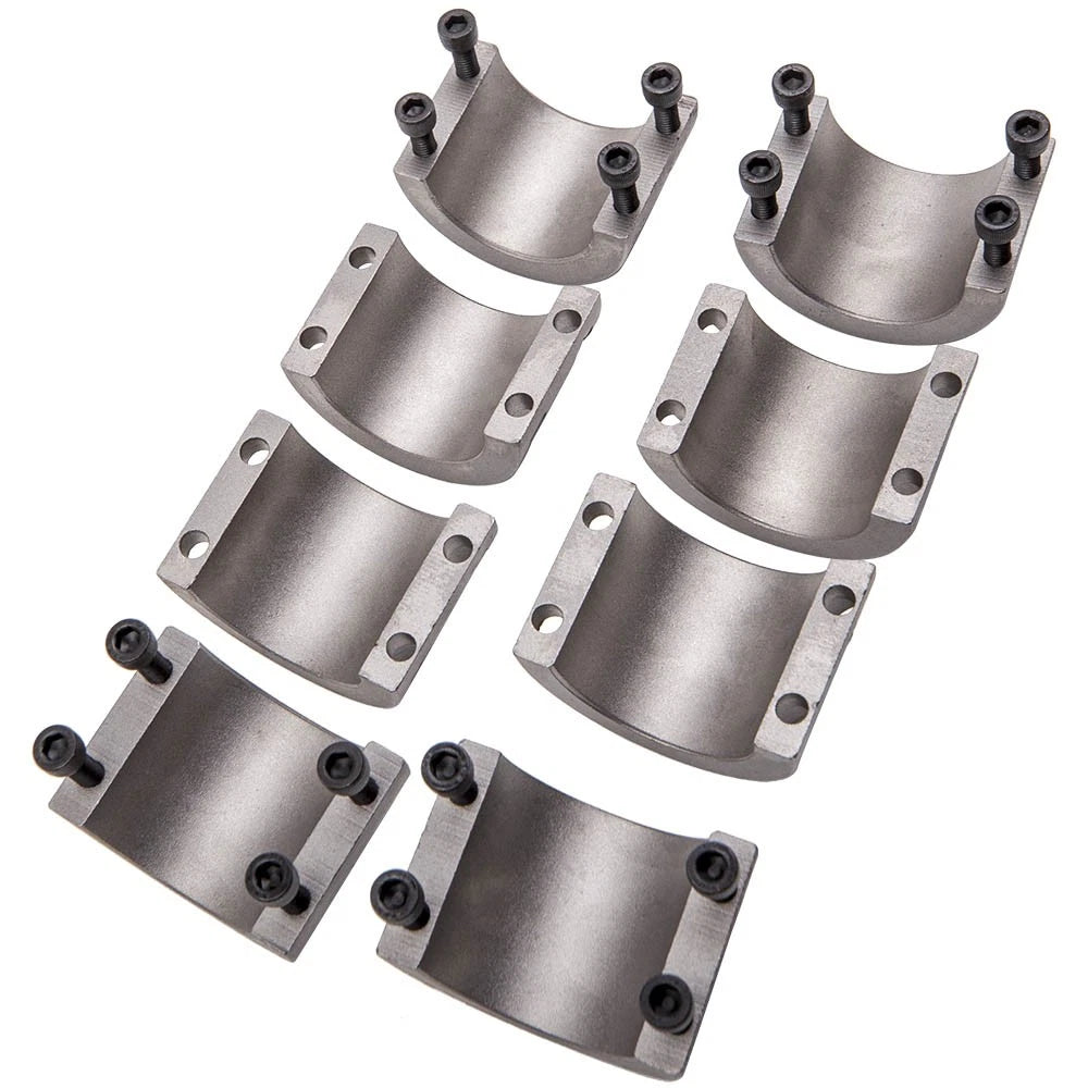 Set of 4 Steel Tube Clamps for Roll Cage Mounts (Weldable, 1.75")
