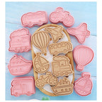 8-Piece Vehicle Theme Cookie Cutters Set - Train, Ship, Airplane