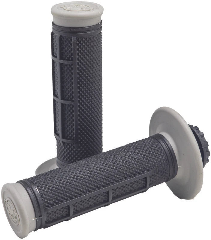 ProTaper Pro Series Clamp On Grips for Motorcycle (1/2 Waffle, Gray/Black)