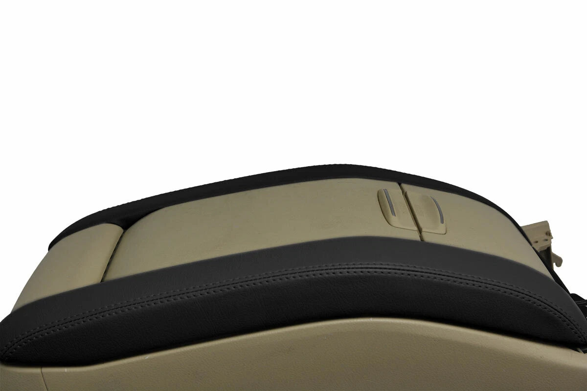 Console Lid Trim Armrest Cover for Toyota Highlander (2014–2018) Black PVC Leather