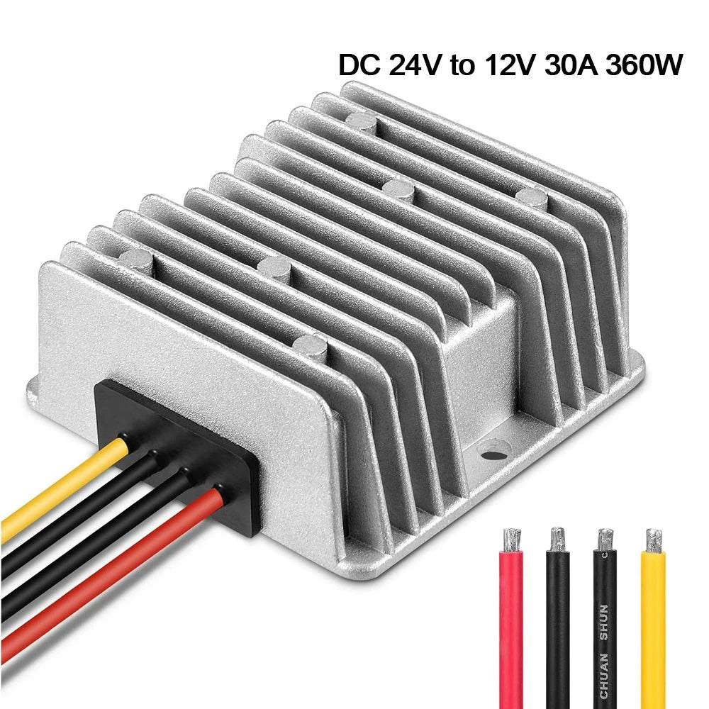 DC 24V to DC 12V 30A Power Converter Regulator for Automotive (Waterproof)