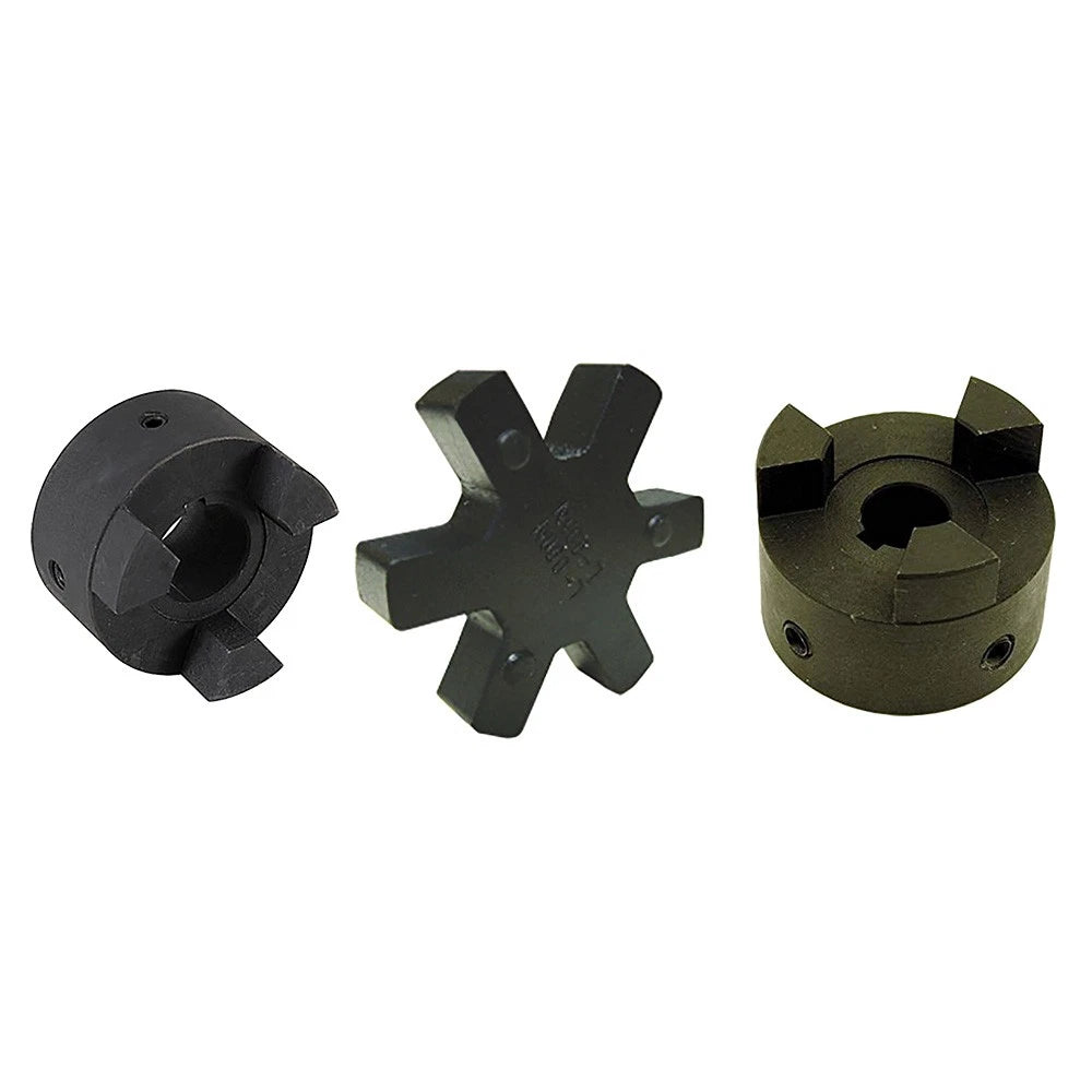 Set of 2 L095 Flexible L-Jaw Couplings for 1" to 1-1/8" Shafts