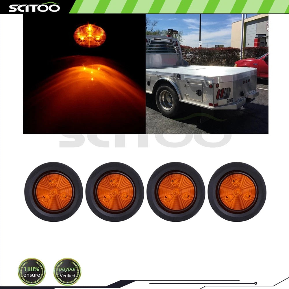 Set of 4 Amber Lens Side Markers for DC 12V Vehicles