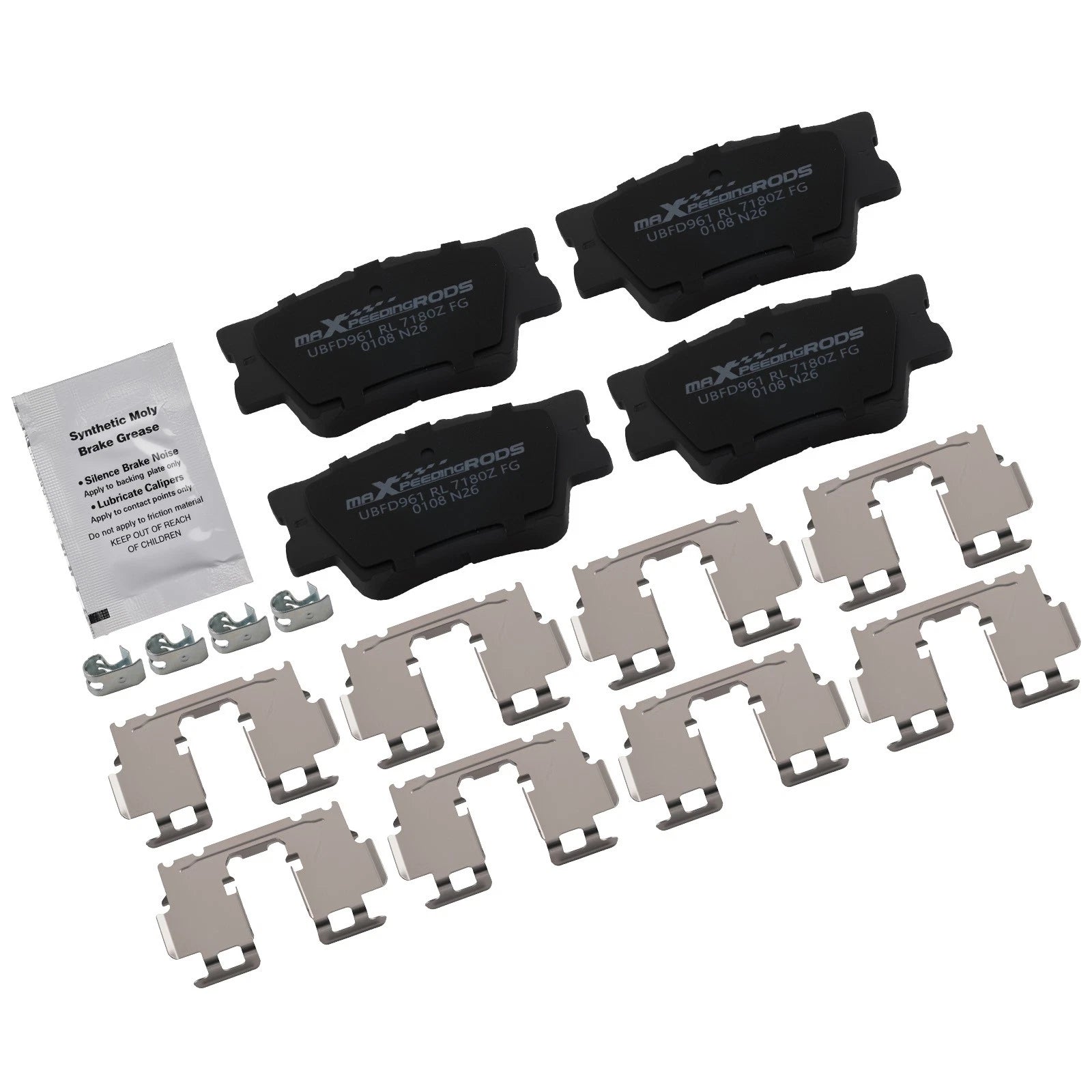 Set of 4 Rear Ceramic Brake Pads for Lexus ES300h (2013–2018) ES350 (2007–2018)
