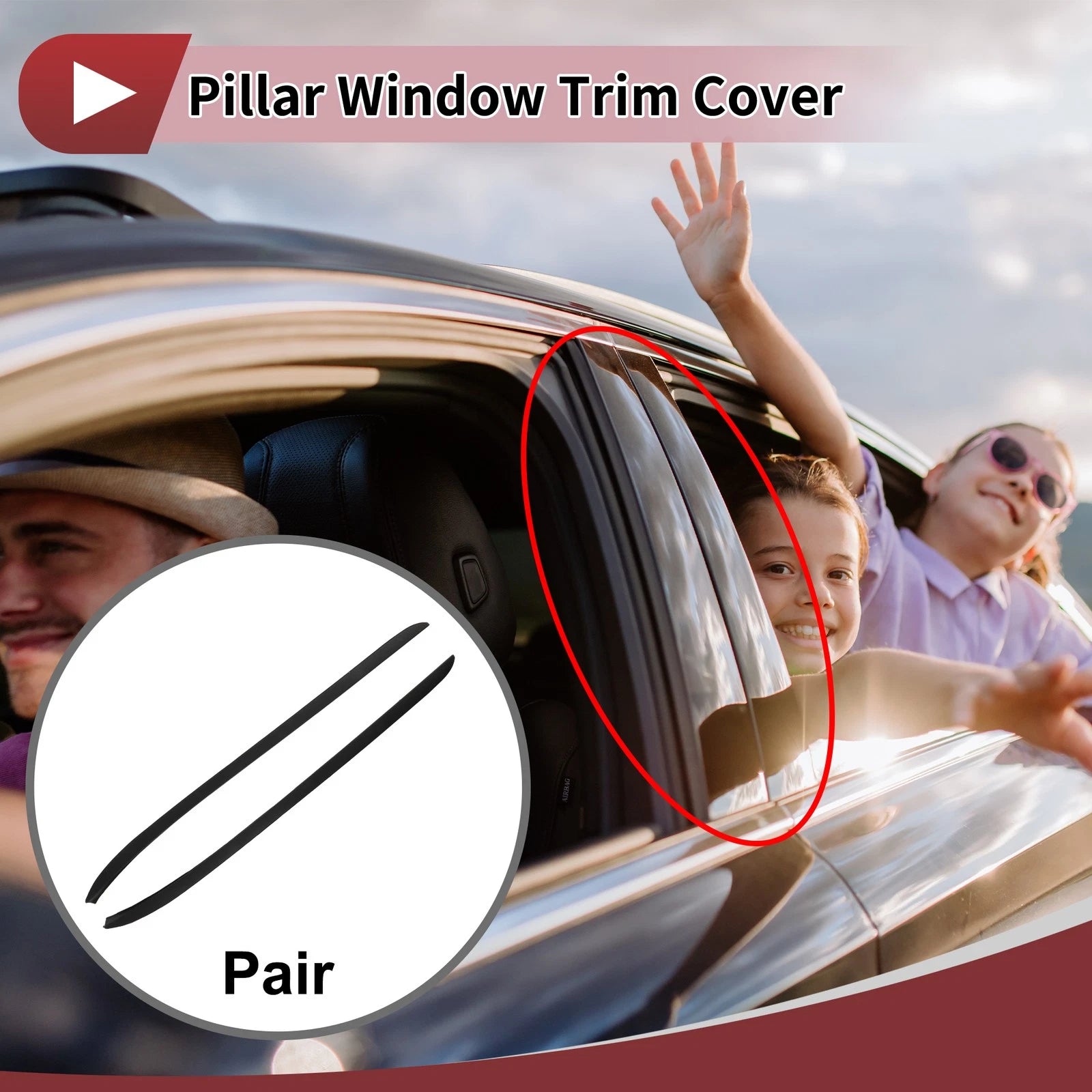 Door Pillar Window Trim A Pillar for Ford Focus (2012–2018) No.CP9Z5803137A Black