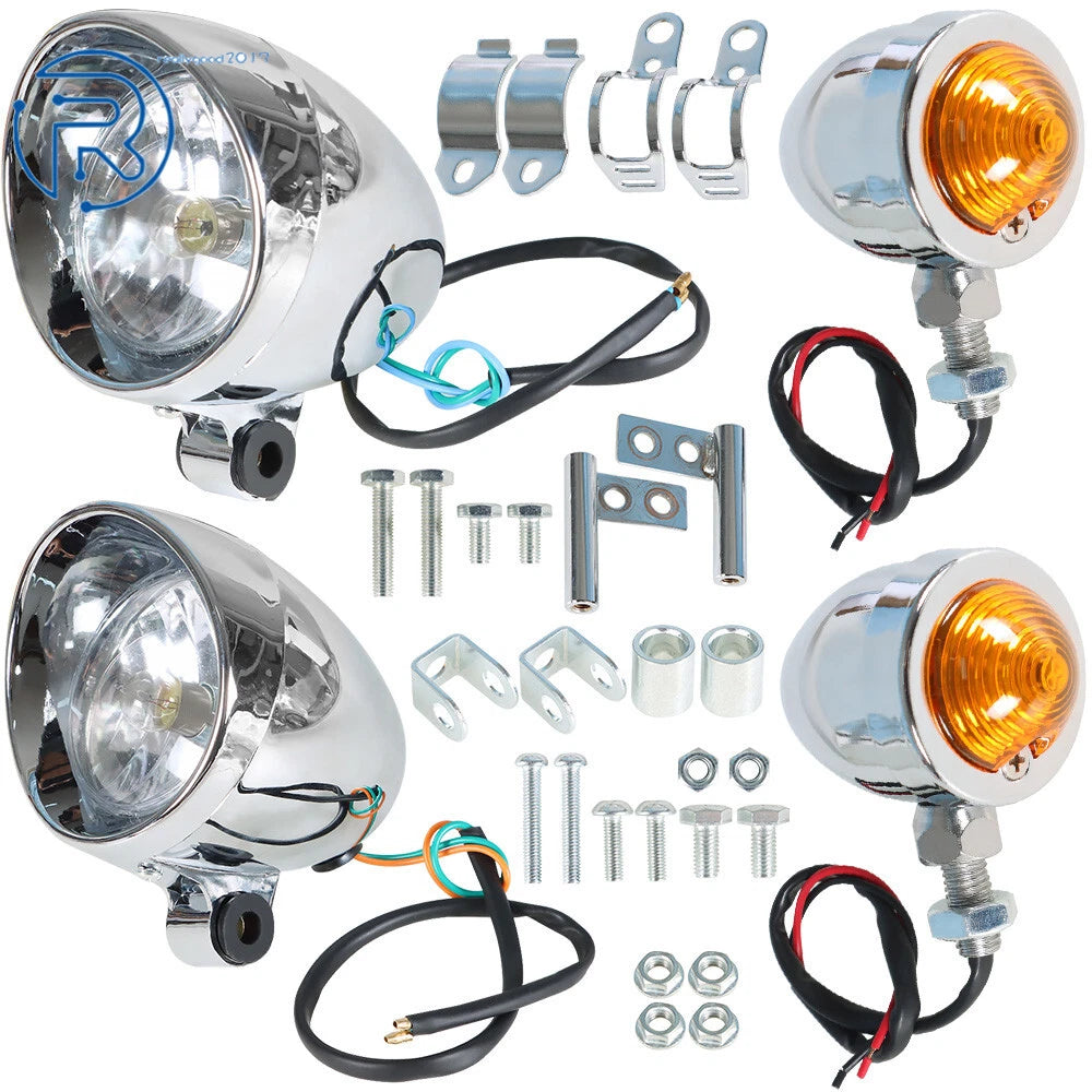 Chrome Fog Lamp Turn Signal Light for Dyna (1996–2012)