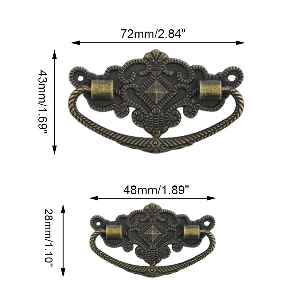 Set of 6 Antique Brass Handle Pull Ring Drawer Knobs for Furniture