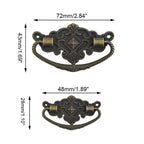 Set of 6 Antique Brass Handle Pull Ring Drawer Knobs for Furniture