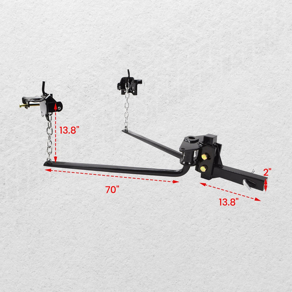 2" Shank Weight Distribution Equalizer Hitch for Trailer (8" Drop)